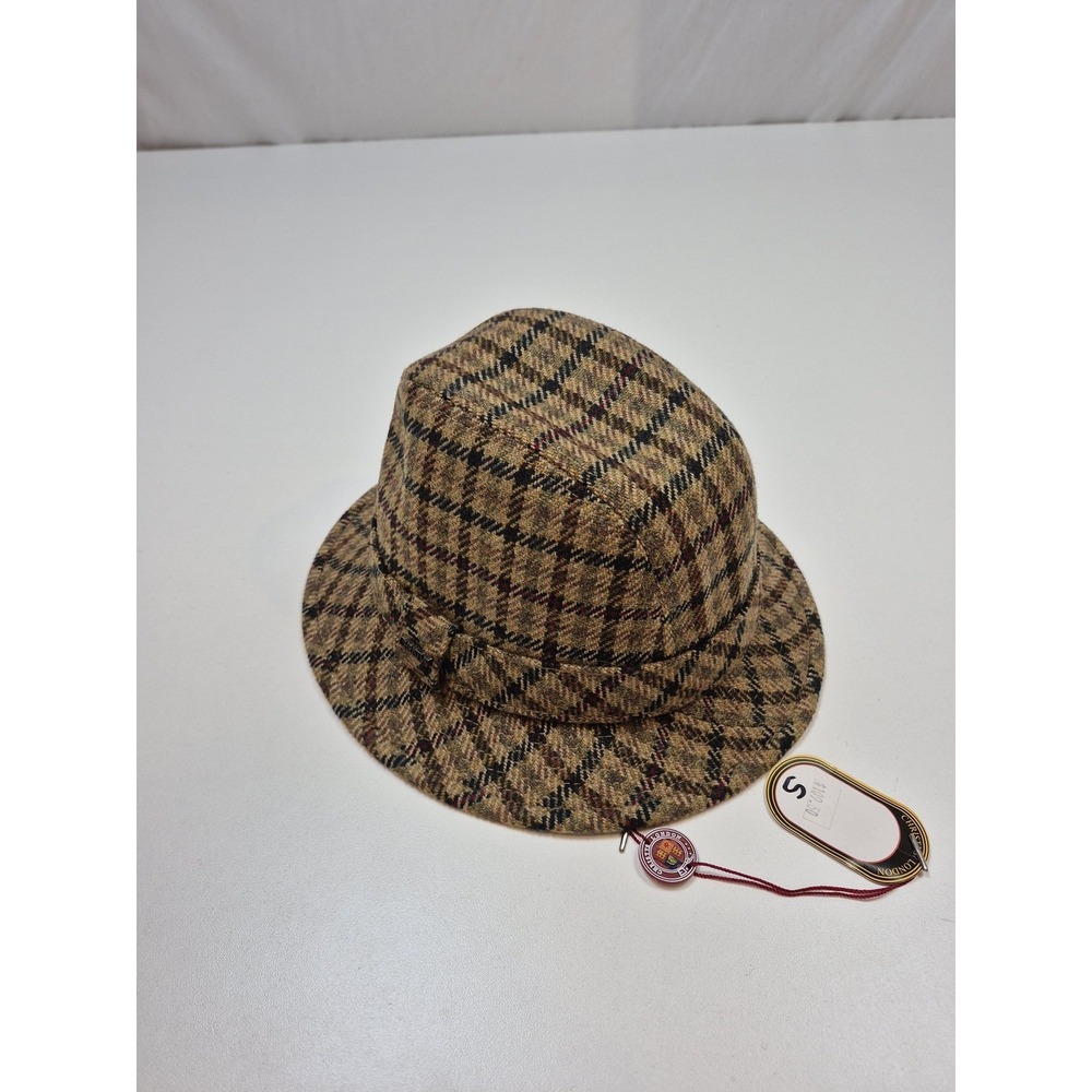 Christys' London Hat Bucket Hat Mens S Beige Plaid Wool Lined Handmade Winter